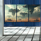 3pcs Abstract Blue Sky Clouds Metal Print Ready to Hang Art