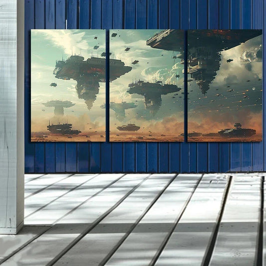 3pcs Abstract Blue Sky Clouds Metal Print Ready to Hang Art