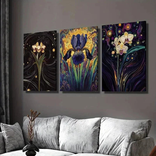 3pcs Bright Tropical Flowers & Exotic Plants Wall Art Set Canvas Framed 40x60cm - High Quality Print 100% Australian Made Wall Canvas Ready to Hang
