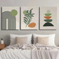 3pcs Boho Style Scandinavian Leaf Wall Art Set Canvas Framed 40x60cm - High Quality Print 100% Australian Made Wall Canvas Ready to Hang