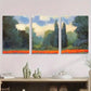 3pcs Greenery and Red Flowers Forest Metal Print Ready to Hang Art