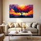 Sunset Abstract Tree Vibrant Wall A rt Canvas Office Home Room Framed 120x60cm