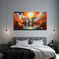 Waterfall And Sunset In Dreams Wall Art Canvas Office Home Room Framed 120x60cm