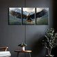 3pcs Nature Mountain Flying Eagle Metal Print Ready to Hang Art