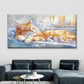 Tabby Cat in Bathtub Wall Art Canvas Office Home Room Framed 120x60cm