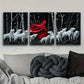 3pcs The Red Lord and the White Wolf Metal Print Ready to Hang Art