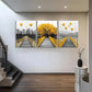 3pcs Yellow Bridge and Hot Air Balloon Perfect Wall Art Set Canvas Framed 40x60cm - High Quality Print 100% Australian Made Wall Canvas Ready to Hang