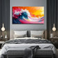 Color Wave Suitable Wall Art Canvas Office Home Room Framed 80x45cm