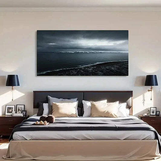 Seaside Evening Spring Season Wall Art Canvas Office Home Room Framed 120x60cm