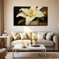 Bohemian White Lilies In Vase Wall Art Canvas Office Home Room Framed 80x45cm