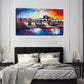Vibrant Cityscape Changing Wall Art Canvas Office Home Room Framed 80x45cm