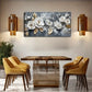 Blooming White Flowers & Gold Wall Art canvas office home room framed 120x60cm