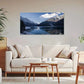 Snowy Mountain And Lakes Alpine Wall Art Canvas Office Home Room Framed 120x60cm