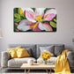 Pink & White Flower Wall Art Canvas Office Home Room Framed 80x45cm