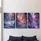 3pcs Glittering Winter Butterfly Snow Forest Wall Art Set Canvas Framed 40x60cm - High Quality Print 100% Australian Made Wall Canvas Ready to Hang