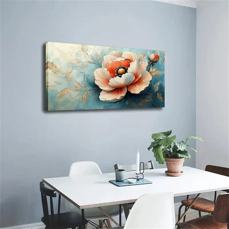 Blooming Flower Design Modern Wall Art Canvas Office Home Room Framed 120x60cm