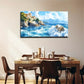 White Wave Modern Theme Wall Art Canvas Office Home Room Framed 120x60cm