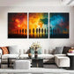 3pcs Vibrant Unity Diversity Silhouette Perfect Wall Art Set Canvas Framed 40x60cm - High Quality Print 100% Australian Made Wall Canvas Ready to Hang