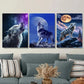 3pcs Wolf Howling Triptych Stunning Nature Wall Art Set Canvas Framed 40x60cm - High Quality Print 100% Australian Made Wall Canvas Ready to Hang