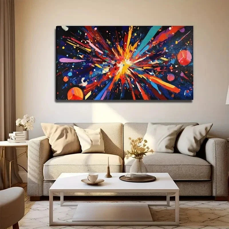 Abstract Explosion Suitable Wall Art Canvas Office Home Room Framed 120x60cm