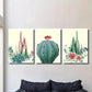 3pcs Vibrant Aloe Vera Prick Pear & Cactus Wall Art Set Canvas Framed 40x60cm - High Quality Print 100% Australian Made Wall Canvas Ready to Hang