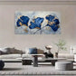 Dark Blue & Golden Foil Ginkgo Wall Art Canvas Office Home Room Framed 80x45cm