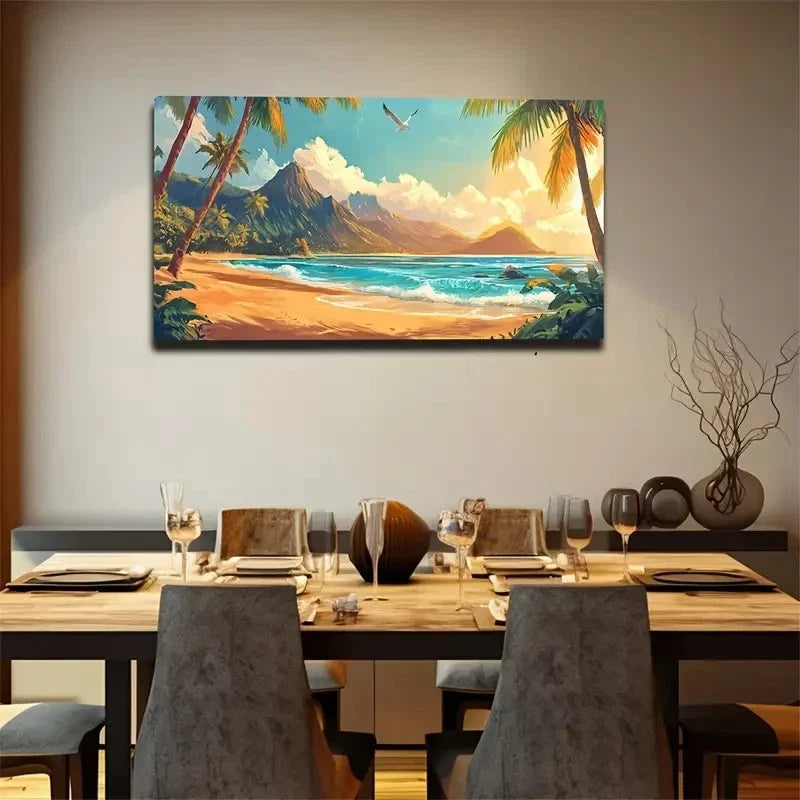 Flying Seagulls Banquets Wall Art Canvas Office Home Room Framed 120x60cm