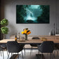 Realistic Jungle Waterfall Wall Art Canvas Office Home Room Framed 80x45cm