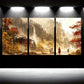 3pcs Chinese Traditional Painting Canvas Framed 40x60cm - High Quality Print 100% Australian Made Wall Canvas Ready to Hang