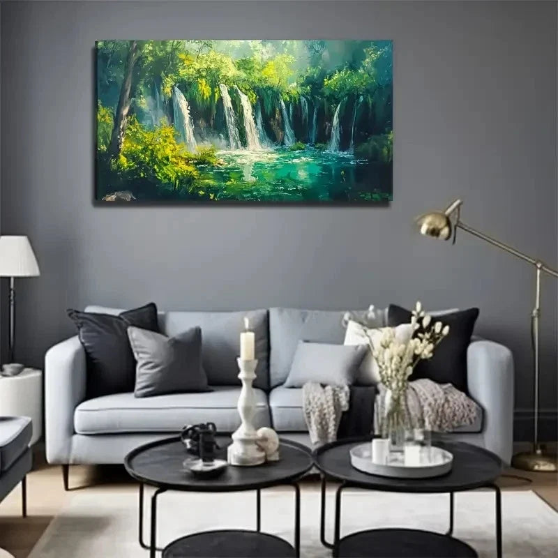 Waterfall Scenery Perfect Wall Art Canvas Office Home Room Framed 120x60cm