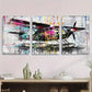 3pcs Vibrant Urban Street Art with Colorful Paint Metal Print Ready to Hang Art