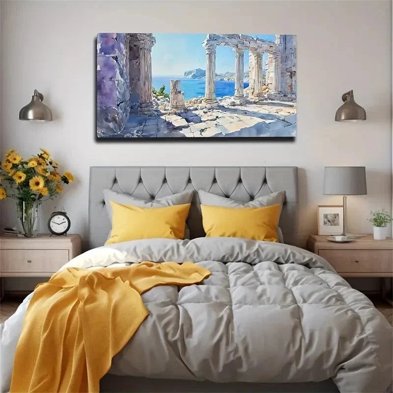 Ancient Civilization Site Deco Wall Art Canvas Office Home Room Framed 120x60cm