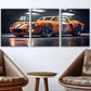 3pcs Fashion Yellow Cool Sport Car White Lights Wall Art Set Canvas Framed 40x60cm - High Quality Print 100% Australian Made Wall Canvas Ready to Hang