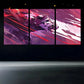 3pcs Abstract Purple Leopard Red Accents Metal Print Ready to Hang Art