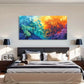 Surreal Vibrant Abstract Forest Wall Art Canvas Office Home Room Framed 120x60cm