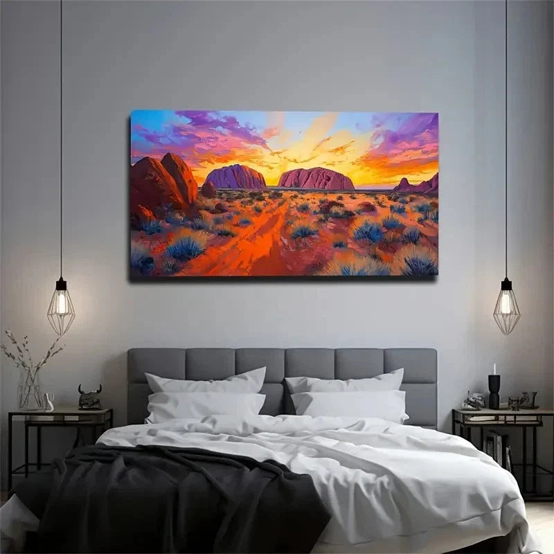 The Desert Worth Wall Art Canvas Office Home Room Framed 120x60cm