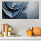 Blue & Gray Abstract Minimalist Wall Art Canvas Office Home Room Framed 80x45cm