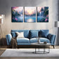 3pcs Serene Waterfall & Mountain Landscape Wall Art Set Canvas Framed 40x60cm - High Quality Print 100% Australian Made Wall Canvas Ready to Hang