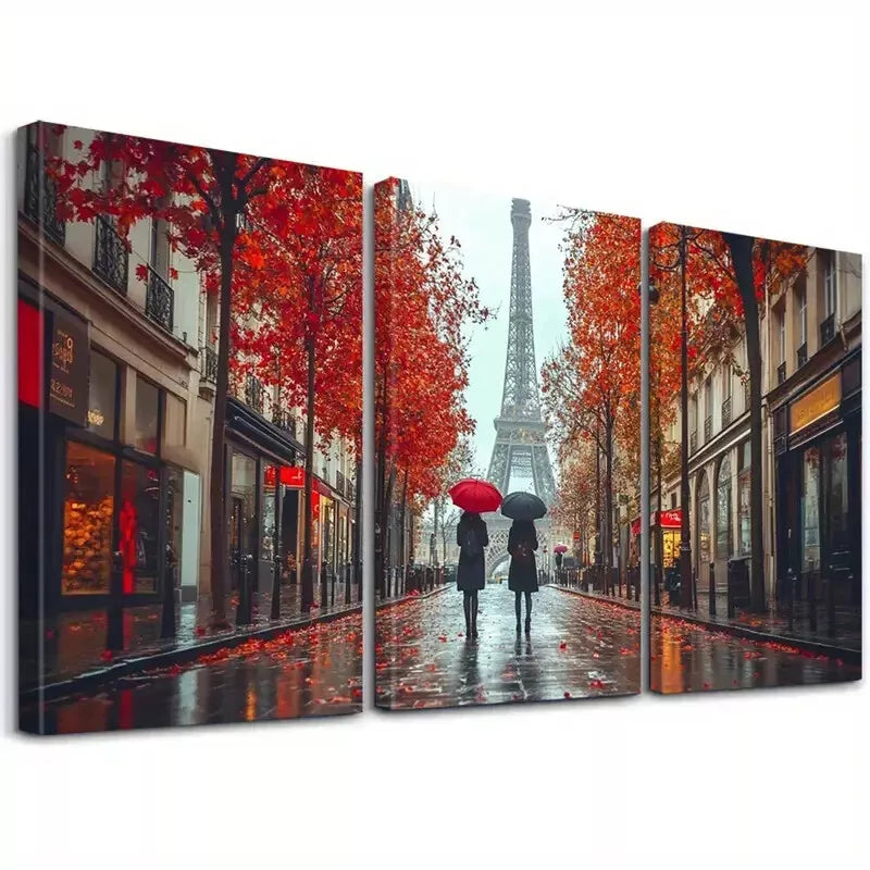3pcs Modern Farmhouse Ink Paris Eiffel Tower Wall Art Set Canvas Framed 40x60cm - High Quality Print 100% Australian Made Wall Canvas Ready to Hang