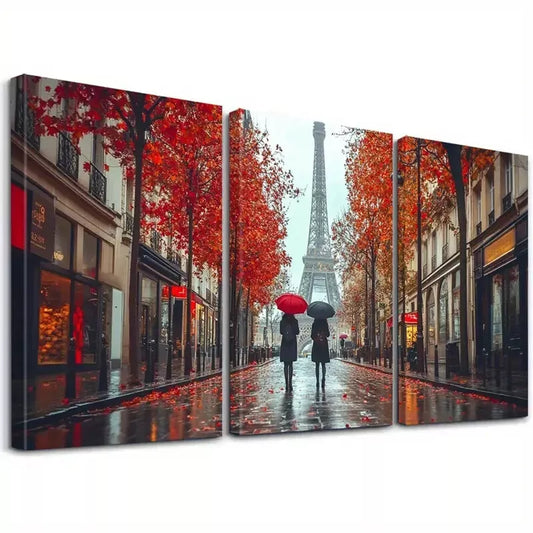 3pcs Modern Farmhouse Ink Paris Eiffel Tower Wall Art Set Canvas Framed 40x60cm - High Quality Print 100% Australian Made Wall Canvas Ready to Hang