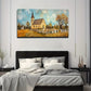Rustic Cemetery Scene Vintage Wall Art Canvas Office Home Room Framed 120x60cm