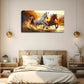 Majestic Three Galloping Horses Wall Art Canvas Office Home Room Framed 120x60cm