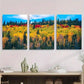 3pcs Autumn Forest Landscape Vibrant Metal Print Ready to Hang Art