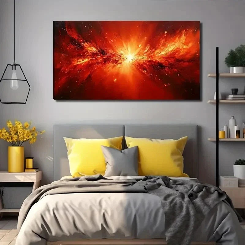 Large Modern Abstract Yellow Wall Art Canvas Office Home Room Framed 120x60cm