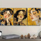 3pcs Beautiful Woman In Yellow Background Wall Art Set Canvas Framed 40x60cm - High Quality Print 100% Australian Made Wall Canvas Ready to Hang