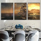 3pcs Pirate Ship Braving Wind and Waves Metal Print Ready to Hang Art