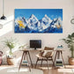 Splatter Snowy Mountain Wall Art Canvas Office Home Room Framed 120x60cm