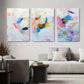 3pcs Abstract Colorful Geometric Modern Metal Print Ready to Hang Art