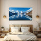 Mountain Lake Reflection Wall Art Canvas Office Home Room Framed 80x45cm