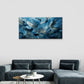 Blue & White Feathers Birds Wall Art Canvas Office Home Room Framed 120x60cm